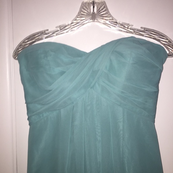 Bill Levkoff Full Length Strapless Teal Gown 482 - Picture 1 of 8